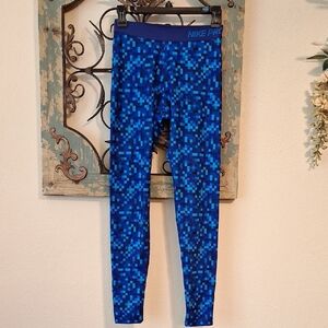 Nike Blue Track Pants with Intricate Pattern. NWOT Size S